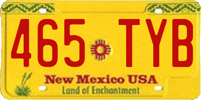 NM license plate 465TYB