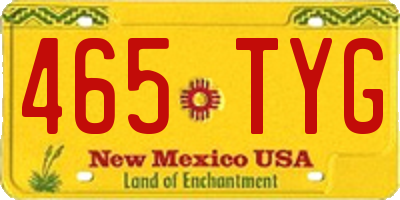 NM license plate 465TYG