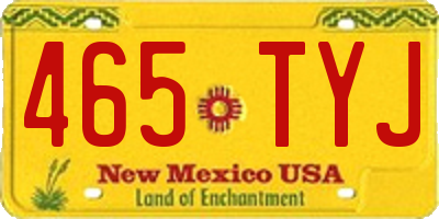 NM license plate 465TYJ