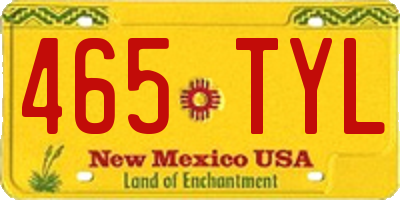 NM license plate 465TYL