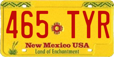 NM license plate 465TYR