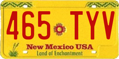 NM license plate 465TYV