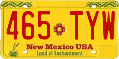 NM license plate 465TYW