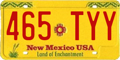NM license plate 465TYY