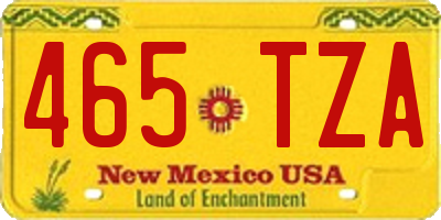 NM license plate 465TZA