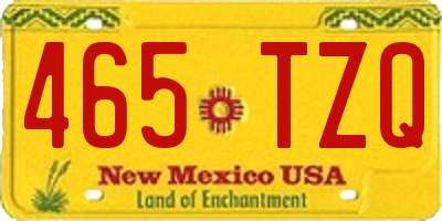 NM license plate 465TZQ
