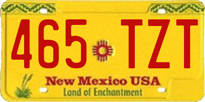 NM license plate 465TZT