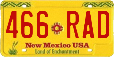 NM license plate 466RAD