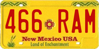 NM license plate 466RAM