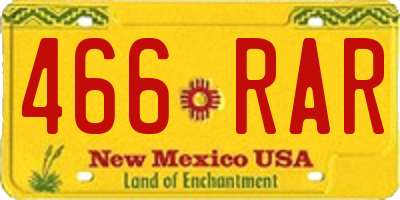 NM license plate 466RAR