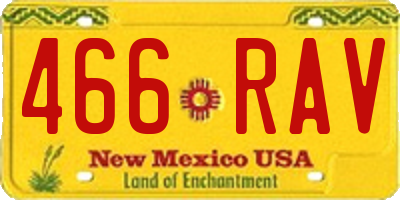 NM license plate 466RAV