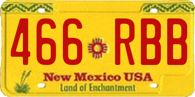 NM license plate 466RBB