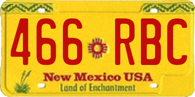 NM license plate 466RBC