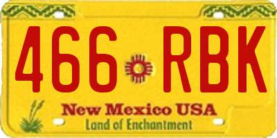 NM license plate 466RBK