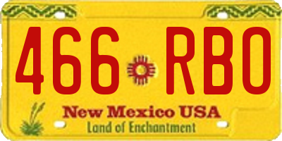 NM license plate 466RBO