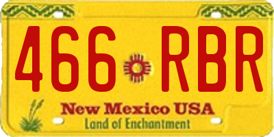 NM license plate 466RBR