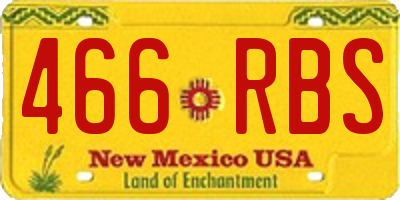 NM license plate 466RBS
