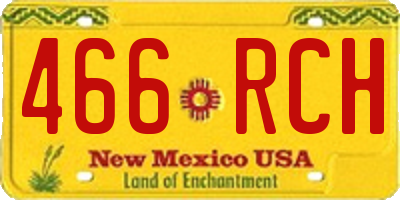 NM license plate 466RCH