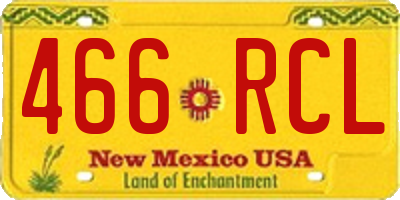NM license plate 466RCL