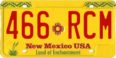 NM license plate 466RCM
