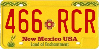 NM license plate 466RCR