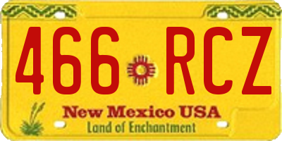 NM license plate 466RCZ
