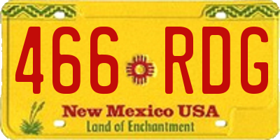 NM license plate 466RDG