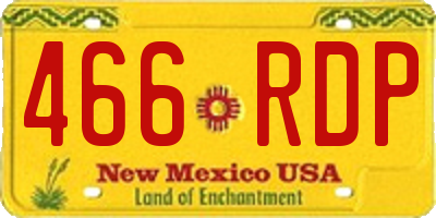 NM license plate 466RDP