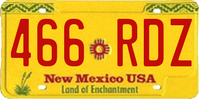 NM license plate 466RDZ