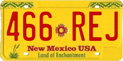 NM license plate 466REJ
