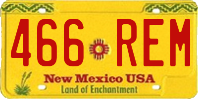 NM license plate 466REM