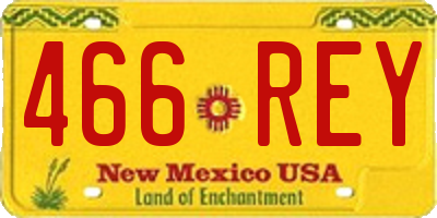 NM license plate 466REY