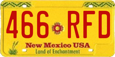 NM license plate 466RFD