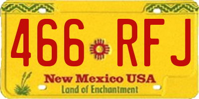 NM license plate 466RFJ