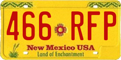 NM license plate 466RFP