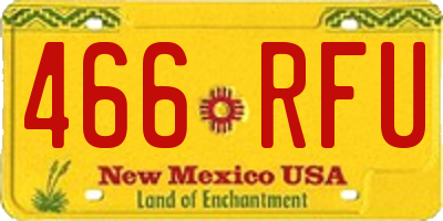 NM license plate 466RFU