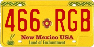 NM license plate 466RGB