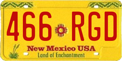 NM license plate 466RGD