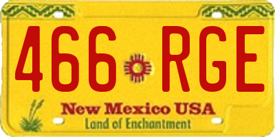 NM license plate 466RGE