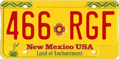NM license plate 466RGF