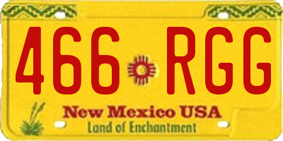 NM license plate 466RGG