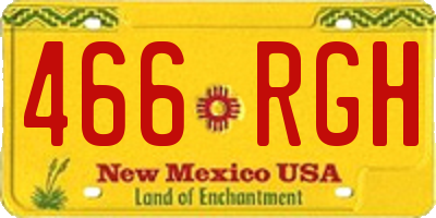 NM license plate 466RGH