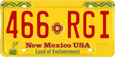 NM license plate 466RGI