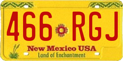NM license plate 466RGJ