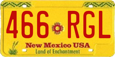 NM license plate 466RGL