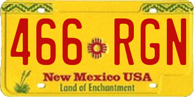NM license plate 466RGN