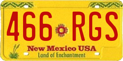 NM license plate 466RGS