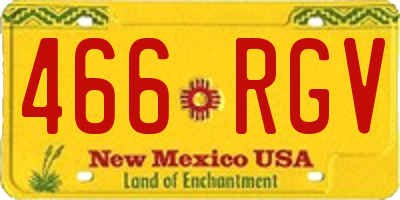 NM license plate 466RGV