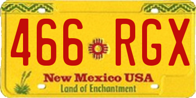 NM license plate 466RGX