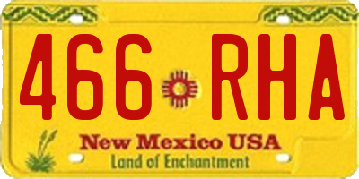 NM license plate 466RHA
